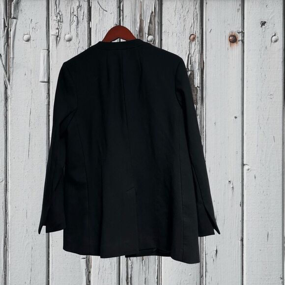 Spanx Womens Perfect Collarless Blazer Size L Black Single Button Lined 20384 - Picture 4 of 9